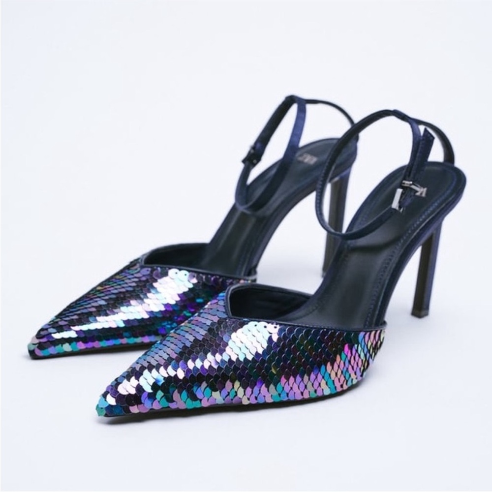 Zara limited edition Celeb style Sequin Heels you cannot miss